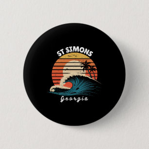 St Simons Beach Georgia Frauen Männer Surfboarding Button