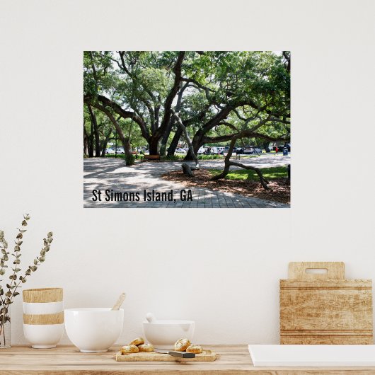St Simons GA Wandereiche Foto Poster (Küche)