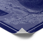 St Simons Georgia Karte Schöne Karte Blaue Kunst Poster (Ecke)