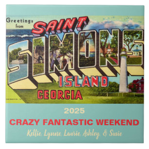 St Simons Island Erinnerungskachel Fliese