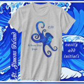St. Simons Island GA Brilliant Blue Octopus T-Shirt