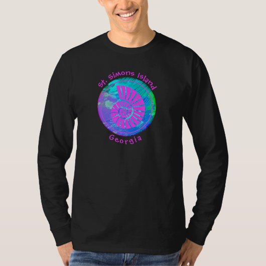 St. Simons Island GA Muschel T-Shirt (Vorderseite)