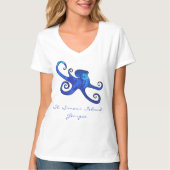 St Simons Island GA Ocean Blue Octopus T - Shirt (Vorderseite)