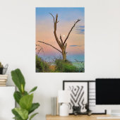 St. Simons Island Georgia Beach Sunset and Moon Poster (Heimbüro)