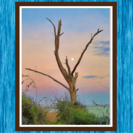 St. Simons Island Georgia Beach Sunset and Moon Poster