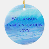 St Simons Island, Georgia Crab and Ocean Waves Keramik Ornament (Hinten)