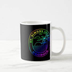 St. Simons Island Georgia Rainbow Palm Tree Beach Kaffeetasse