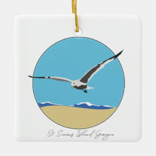 St. Simons Island, Georgia Sea Gull über Strand Keramikornament
