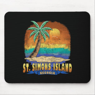 St. Simons Island Georgia Vintag Distressed Souve Mousepad