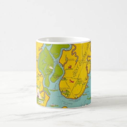 St Simons Island Karte Tasse (Mittel)
