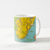 St Simons Island Map Mug Kaffeetasse (VorderseiteRechts)