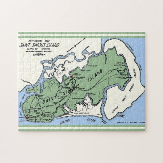St Simons Island Map Puzzle (Horizontal)