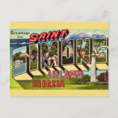 St Simons Island Retro Postkarte (Vorderseite)