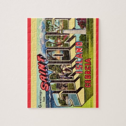 St Simons Island Retro Puzzle (Vertikal)