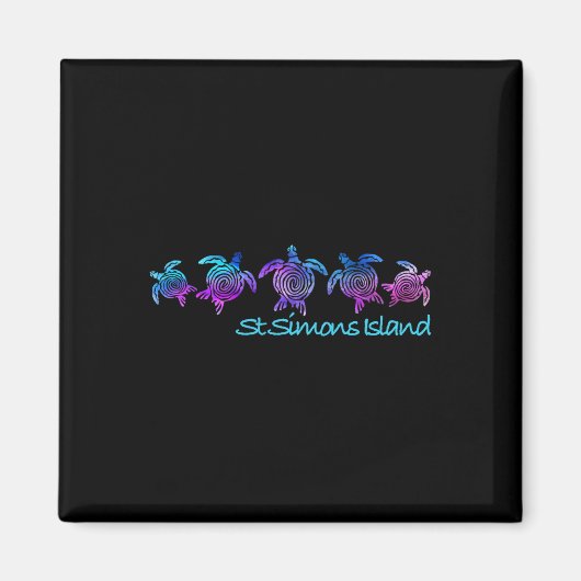 St. Simons Island Strand Design Tribal Turtle Gesc Magnet (Vorne)