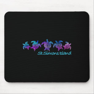 St. Simons Island Strand Design Tribal Turtle Gesc Mousepad
