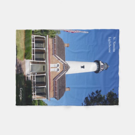 St. Simons Lighthouse Fleece Decke (Vorderseite (Horizontal))