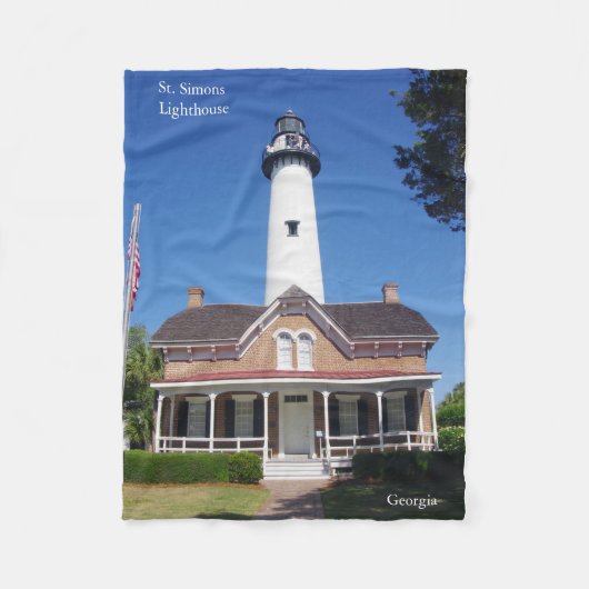 St. Simons Lighthouse Fleece Decke (Vorderseite)