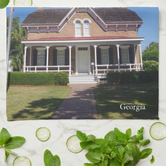 St. Simons Lighthouse Küchentuch (Gefaltet)