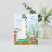 St. Simon's Lighthouse Postkarte (Stehend Vorderseite)