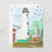 St. Simon's Lighthouse Postkarte (Vorne/Hinten)