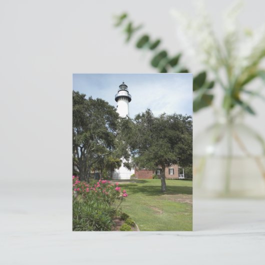 St. Simon's Lighthouse Postkarte (Stehend Vorderseite)