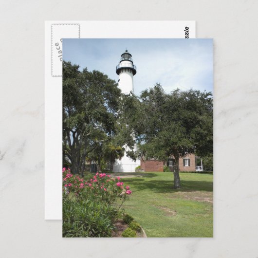 St. Simon's Lighthouse Postkarte (Vorne/Hinten)
