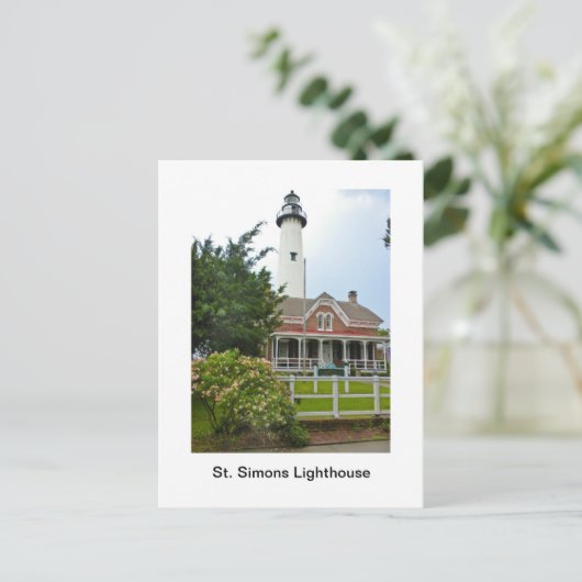 St. Simons Lighthouse Postkarte (Stehend Vorderseite)