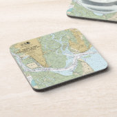 St Simons Sound Brunswick Hafen und Turtle River Getränkeuntersetzer (Linke Seite)