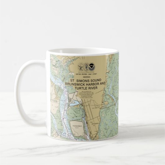 St Simons Sound Brunswick Hafen und Turtle River Kaffeetasse (Links)