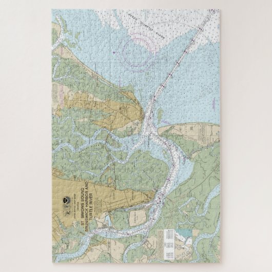 St Simons Sound Brunswick Hafen und Turtle River Puzzle (Vertikal)