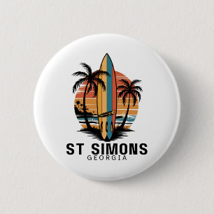 St Simons Strand Georgia Surfen Surfer _1 Button