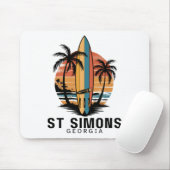 St Simons Strand Georgia Surfen Surfer _1 Mousepad (Mit Mouse)