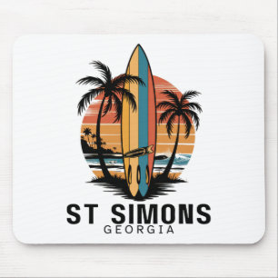 St Simons Strand Georgia Surfen Surfer _1 Mousepad
