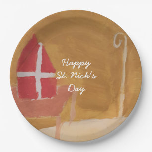 St. Sinterklaas der Tag des Nicks lustige Pappteller