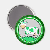ST. St. Patrick's Day Cow Kleeblatt Magnet (Vorderseite/Rückseite)
