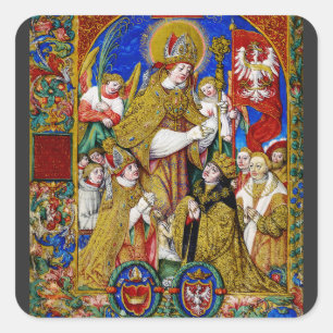 St. Stanislaus Bishop und Martyr Quadratischer Aufkleber