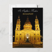 St. Stephans Basilica in der Nacht, Budapest, Unga Postkarte (Vorne/Hinten)