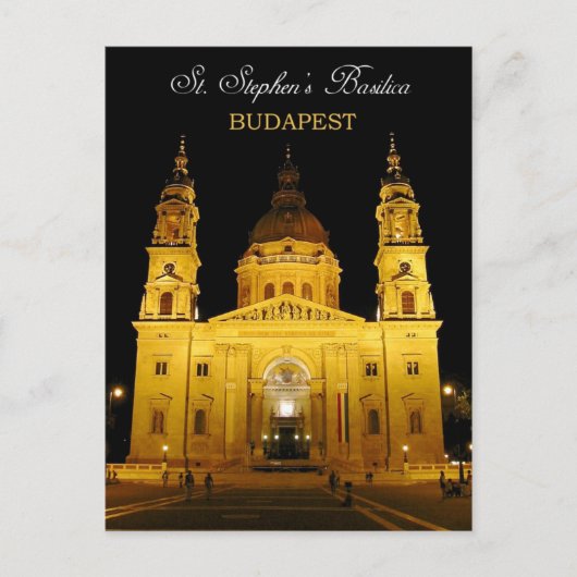 St. Stephans Basilica in der Nacht, Budapest, Unga Postkarte (Vorderseite)