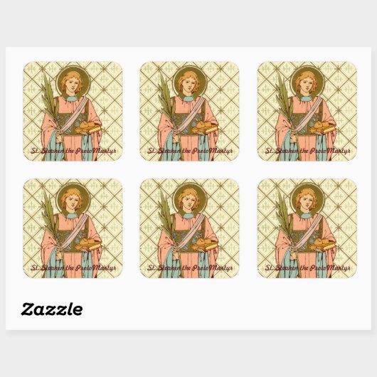 St. Stephen the ProtoMartyr (RLS 17) Quadratischer Aufkleber (Blatt)