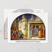 St. Stephen und St. Lawrence von Fra Angelico Postkarte (Vorne/Hinten)