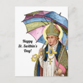 St. Swithin mit Regenschirm Postkarte (Vorderseite)