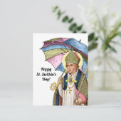 St. Swithin mit Regenschirm Postkarte (Stehend Vorderseite)