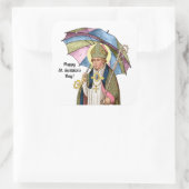 St. Swithin mit Regenschirm Quadratischer Aufkleber (Tasche)