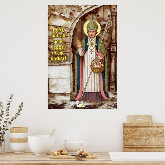 St. Swithin und die zerbrochenen Eier Lektion Poster (Küche)