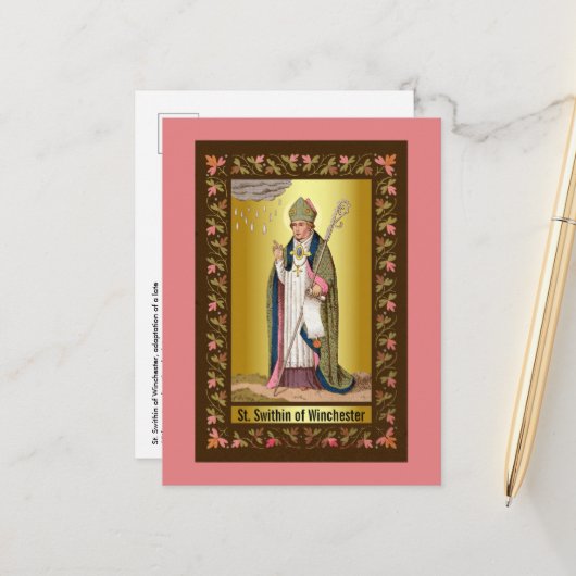 St. Swithin von Winchester Postkarte (Vorderseite/Rückseite Beispiel)