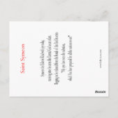 St. Symeon der Gott Empfänger Gebetskarte Postkarte (Rückseite)