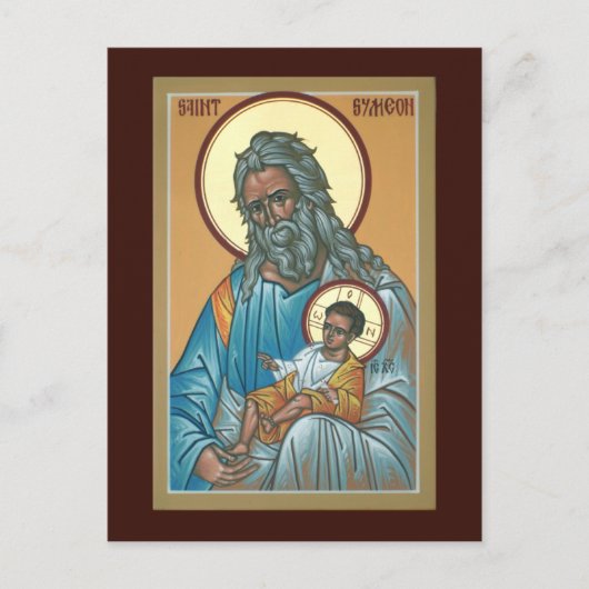 St. Symeon der Gott Empfänger Gebetskarte Postkarte (Vorderseite)