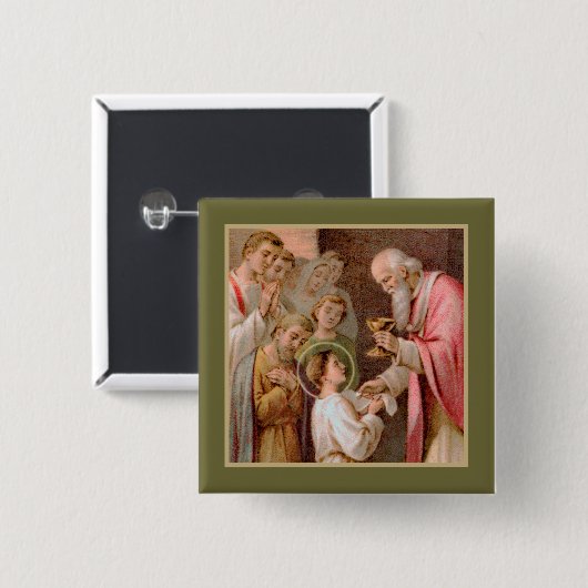 St. Tarcisius empfängt die Eucharistie (BL 02) Button (Vorne & Hinten)