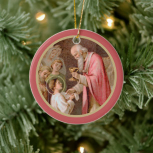 St. Tarcisius Erhalt der Eucharist (BL 02) x2 Keramik Ornament